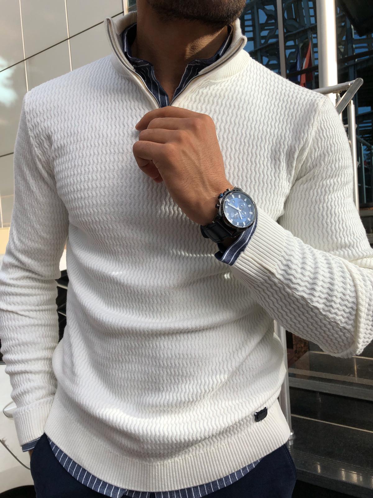 Kai - Slim-Fit Pullover mit Reißverschluss