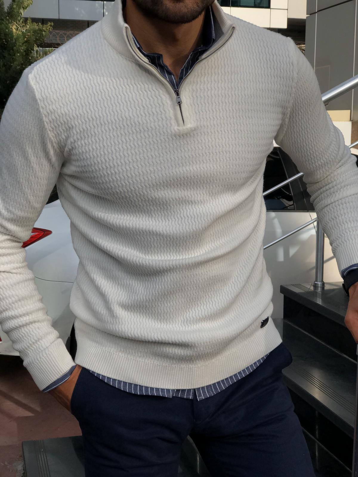Kai - Slim-Fit Pullover mit Reißverschluss