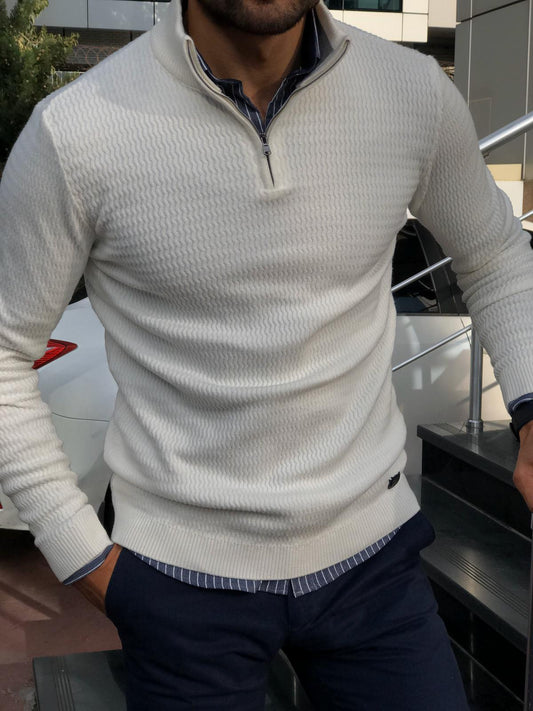 Kai - Slim-Fit Pullover mit Reißverschluss