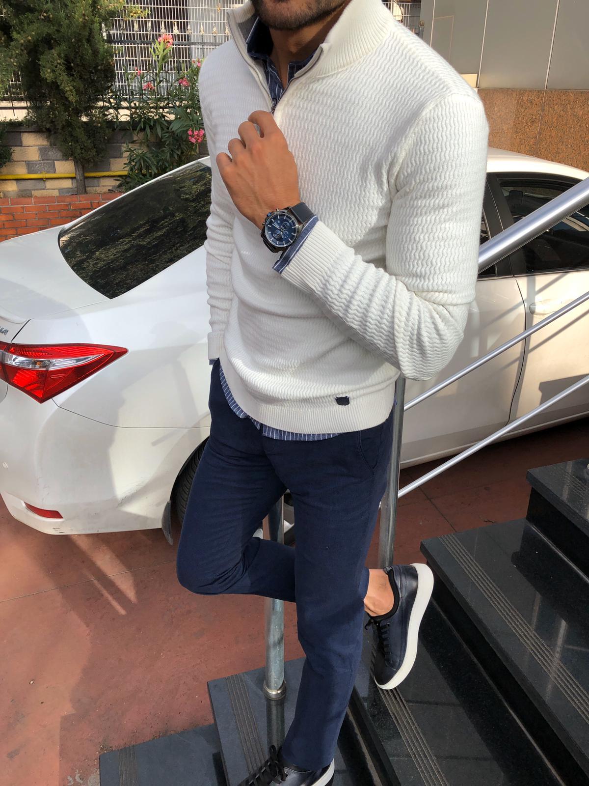 Kai - Slim-Fit Pullover mit Reißverschluss