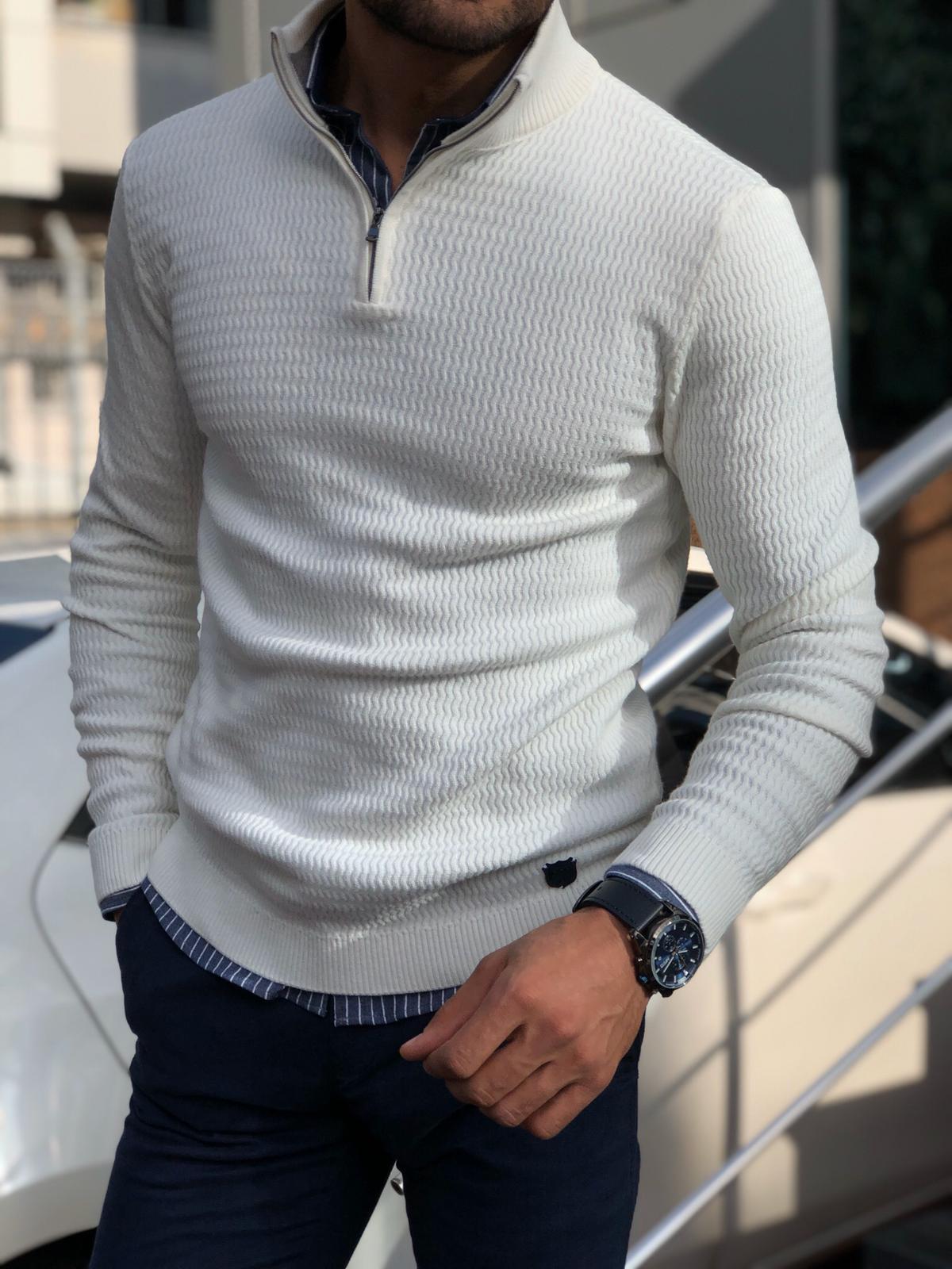 Kai - Slim-Fit Pullover mit Reißverschluss
