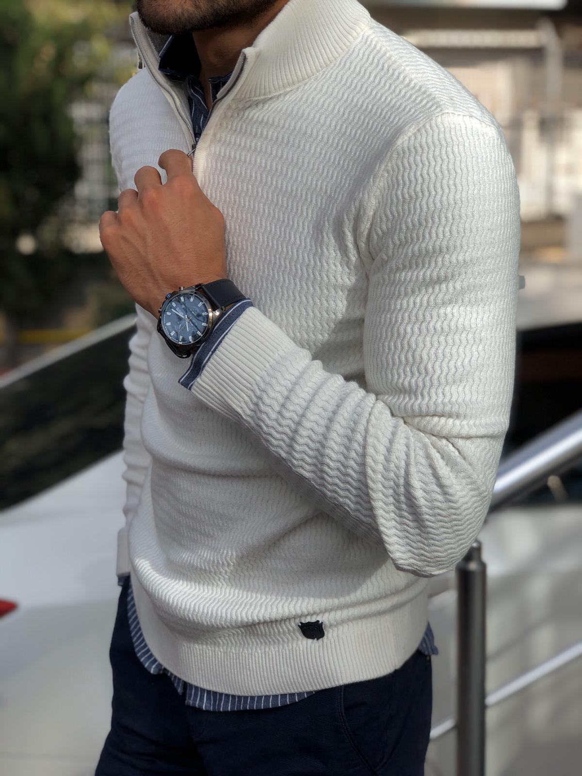 Kai - Slim-Fit Pullover mit Reißverschluss