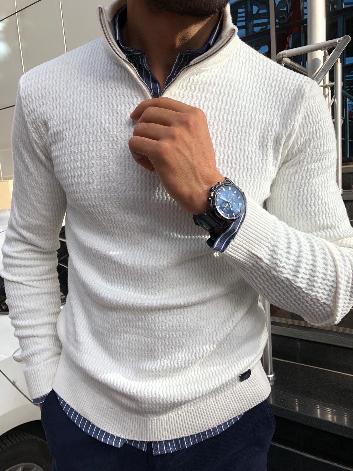 Kai - Slim-Fit Pullover mit Reißverschluss