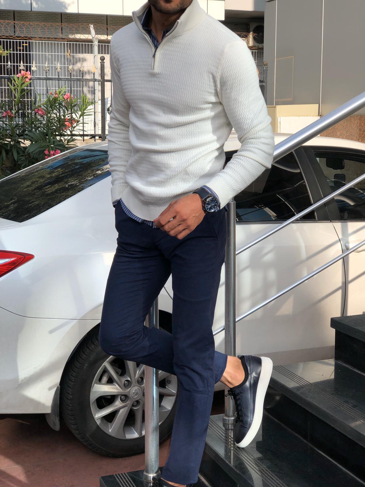 Kai - Slim-Fit Pullover mit Reißverschluss