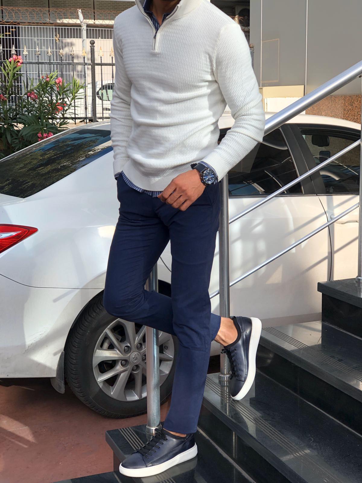 Kai - Slim-Fit Pullover mit Reißverschluss