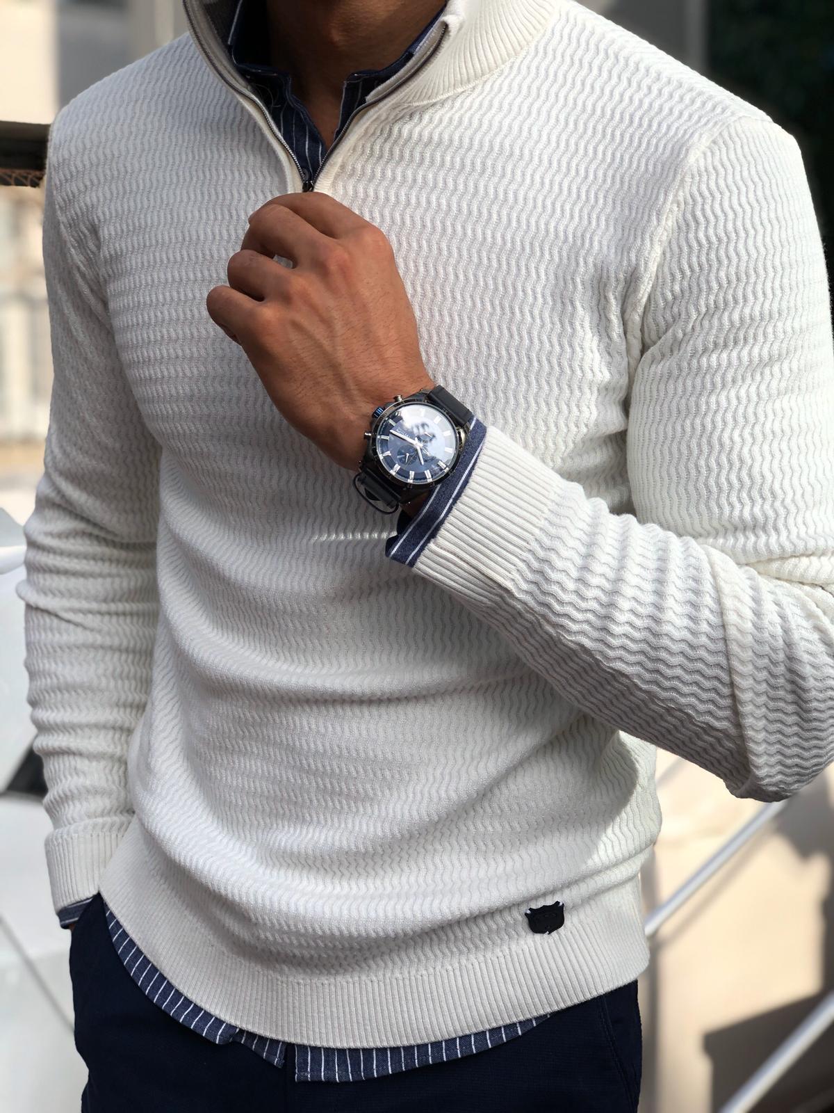 Kai - Slim-Fit Pullover mit Reißverschluss