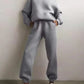 Eloise - Solide zweiteilige Sets Übergroßer Trainingsanzug Hoodie
