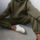 Eloise - Solide zweiteilige Sets Übergroßer Trainingsanzug Hoodie