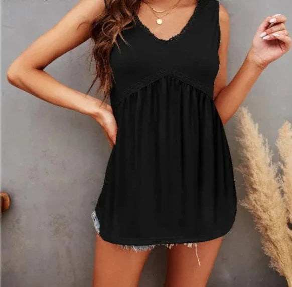 Ella - Schwarzes Spitzen Sommerkleid