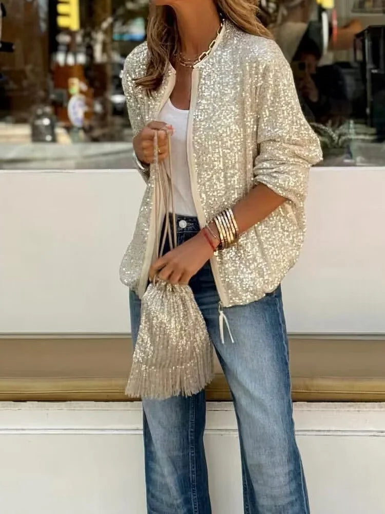 Deandre | loungewear-jacken mit o-ausschnitt und pailletten