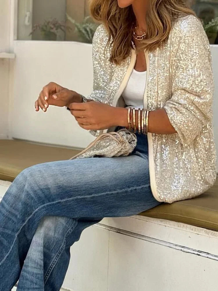 Deandre | loungewear-jacken mit o-ausschnitt und pailletten
