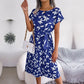 Clara - Blaues Blütenmuster Sommerkleid