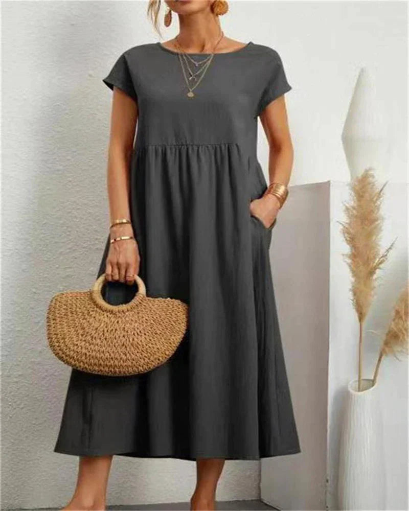 BENTE | ELEGANTES KLEID MIT TASCHEN