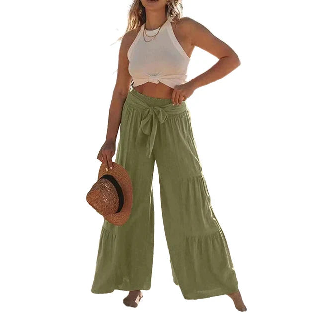 Helena - Cremefarbene Marlene-Hose