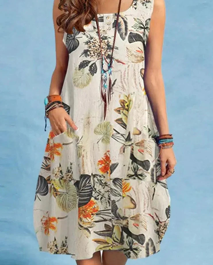 Lara - Gestreiftes Sommerkleid mit Spitzenakzent