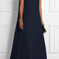 Midnight Elegance - Langarmloses Abendkleid in Tiefblau