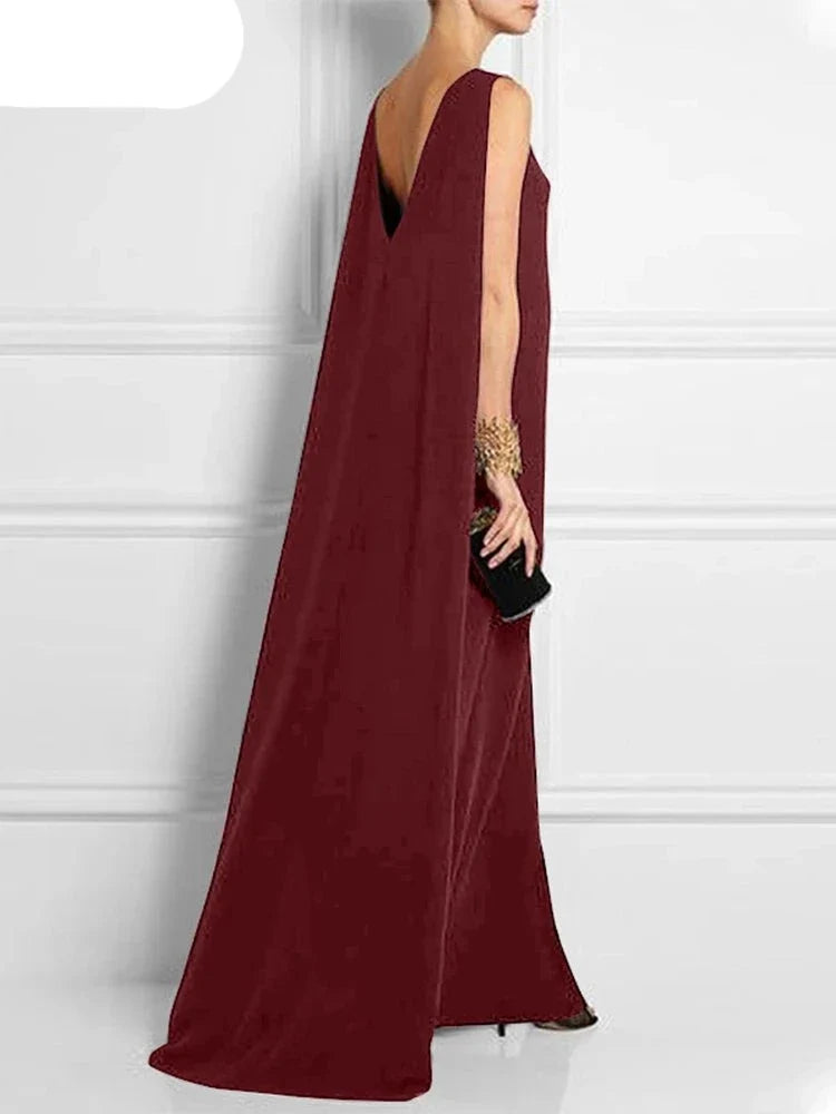 Midnight Elegance - Langarmloses Abendkleid in Tiefblau