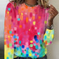 FallStil® - Raining Color Dots Langärmeliges Top mit rundem Kragen