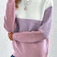 HerbstTrend® - Lila Color Block Langarmpullover