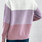 HerbstTrend® - Lila Color Block Langarmpullover