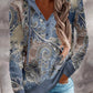 Carl&Coni® - Weißes Paisley Ombre Henley-Oberteil mit Kapuze