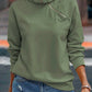 FallStil® - Asymmetrisches salbeigrünes Sweatshirt-Top mit Ringreißverschluss