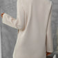 StrickSinn® - Elfenbeinfarbener einfarbiger Cardigan mit langen Ärmeln