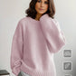 WinterTrend® - Rosa einfarbiger Pullover mit langen Ärmeln und Rundhalsausschnitt
