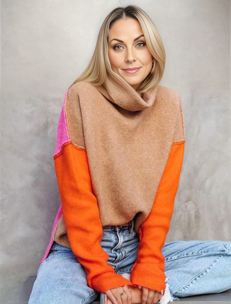 HerbstTrend® - Atemberaubender Color Block Pullover