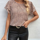 Rosafarbene Bluse mit schwarzem Print - Lisa