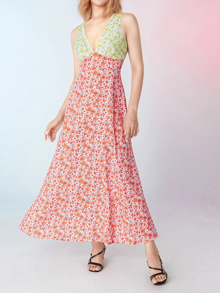 Bernadeth - Ärmelloses Strandkleid mit Blumenmuster