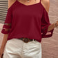 Navyblaue Cold-Shoulder Bluse - Lara