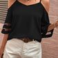 Navyblaue Cold-Shoulder Bluse - Lara