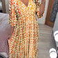 Flora  - Lässiges Kleid mit V-Ausschnitt und Blumenmuster