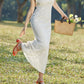 Antonia - Weißes Midikleid mit gehäkelter Spitze