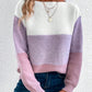 HerbstTrend® - Lila Color Block Langarmpullover