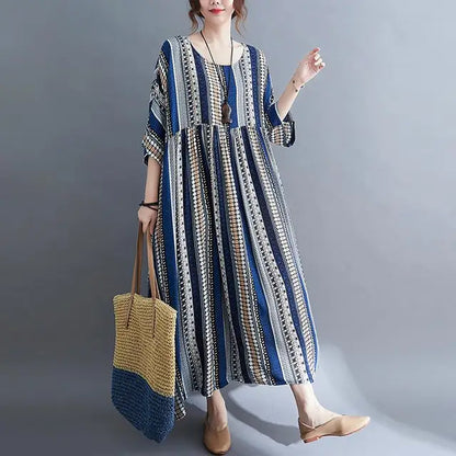 Sophie - Lässiges Maxikleid in Blautönen