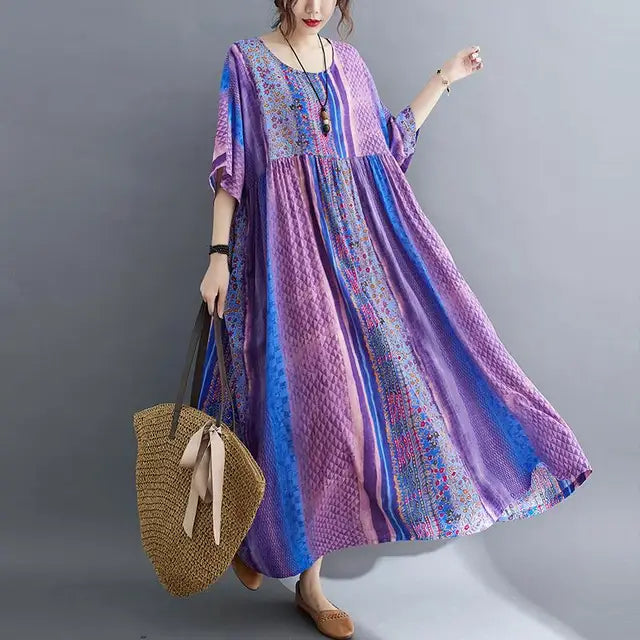 Sophie - Lässiges Maxikleid in Blautönen
