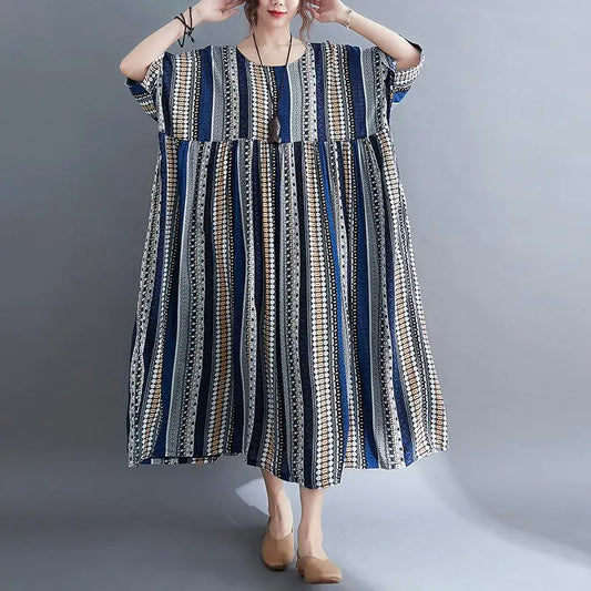 Sophie - Lässiges Maxikleid in Blautönen
