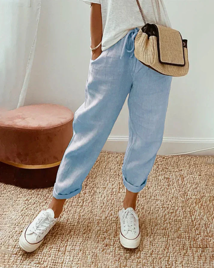 Anna – schlichte hose aus baumwollleinen
