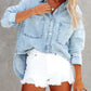 Halima - Jeans Jacke im Hemdlook