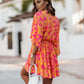 Fern - Rüschenkleid mit Blumendruck
