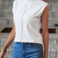 Weiße Elegante Ärmellose Bluse - Isabella
