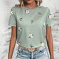 Mintgrünes Blument-Shirt - Lara