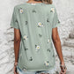 Mintgrünes Blument-Shirt - Lara