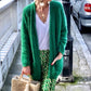 Monci® - Lässige einfarbige Strickjacke mit langen Ärmeln