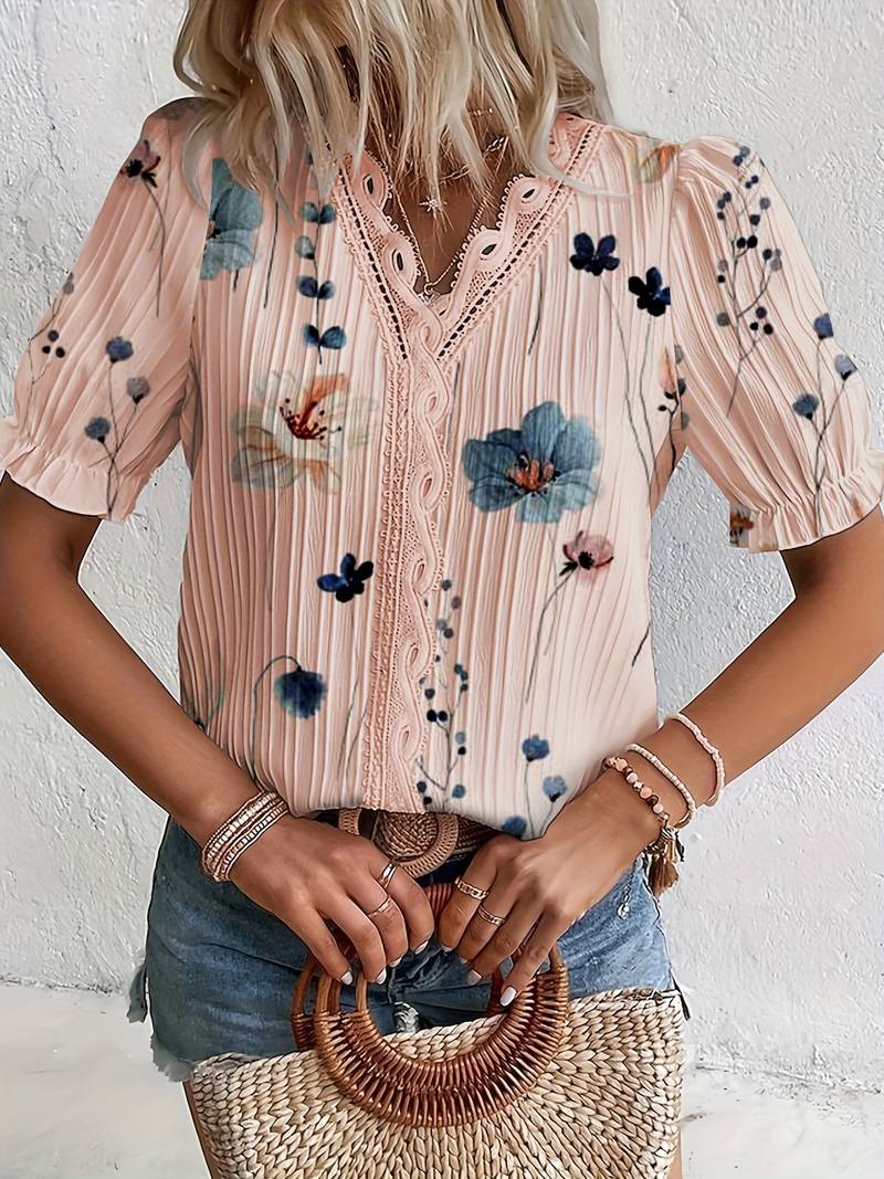 Emily – stilvolle bluse mit v-ausschnitt für den frühling