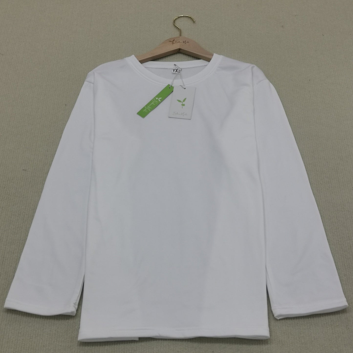 WinterStil® - Weißes einfarbiges Top mit Rundhalsausschnitt