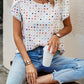 Weißes Punktmuster T-Shirt - Emma