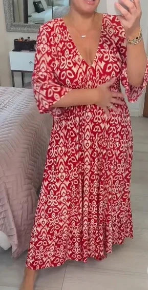 Amita - Schlankmachendes Maxikleid für den Frühling